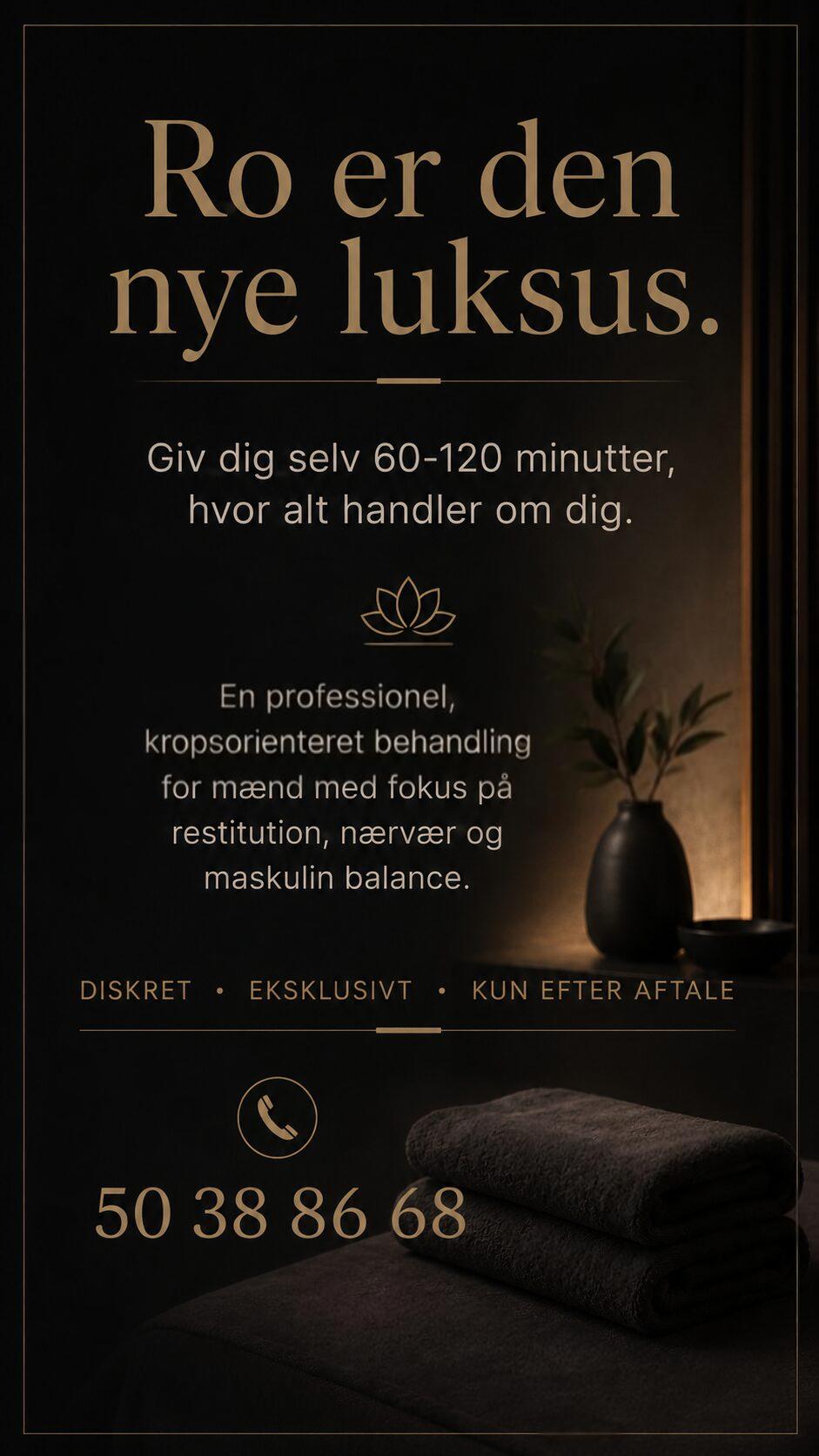 “Bliv køreklar” Tank op med ro, balance og styrke m penismassage. Dansk privat /diskret ildsjæl i Himmerland ved Aars • Tirs 15/9 og Tors 17/9